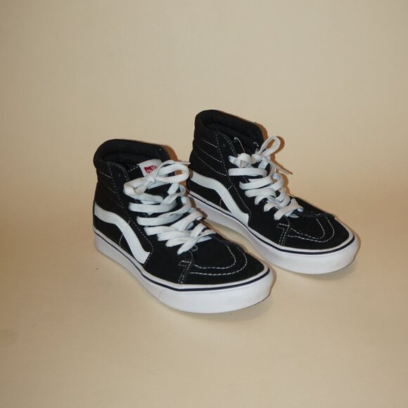 "Van's" Black/White "Sk8-Hi" Sneakers - Size 7.5 - Picture 1 of 6